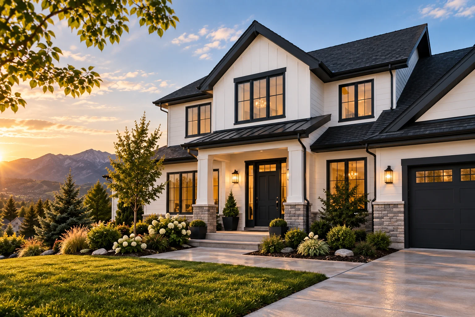 A white home with carefully finished exterior trim